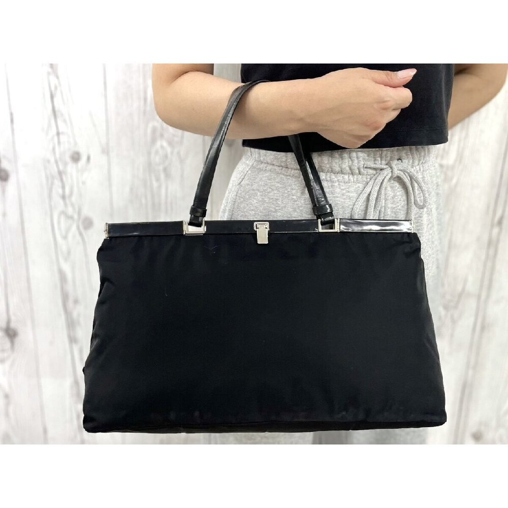 Prada Tessuto tote bag handbag card holder leather black